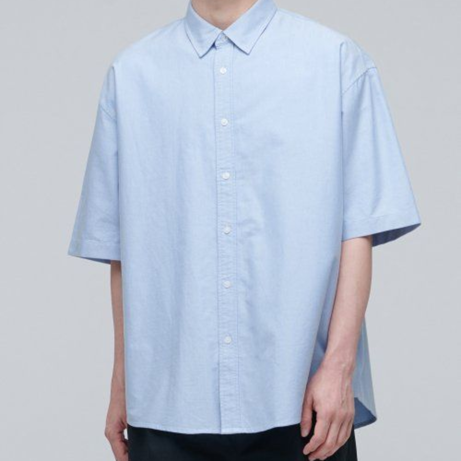 Musinsa Standard Oversized Oxford Short Sleeve Shirt – Sky Blue