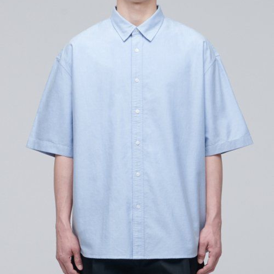 Musinsa Standard Oversized Oxford Short Sleeve Shirt – Sky Blue