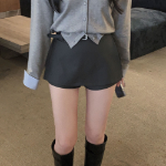 S-Серый-Мини юбки