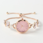Slide Metal Watch (Pink) — женские наручные часы с утонченным розовым циферблатом и элегантным металлическим браслетом