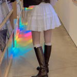 Мини-юбка с воланами и встроенными шортами