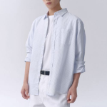 Musinsa Standard Relaxed Fit Oxford Shirt – Blue/Stripe