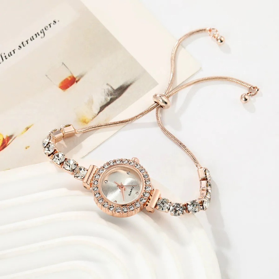 Slide Women’s Wristwatch (White) — женские наручные часы с белым циферблатом и изящным металлическим браслетом