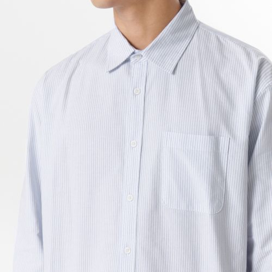 Musinsa Standard Relaxed Fit Oxford Shirt – Blue/Stripe
