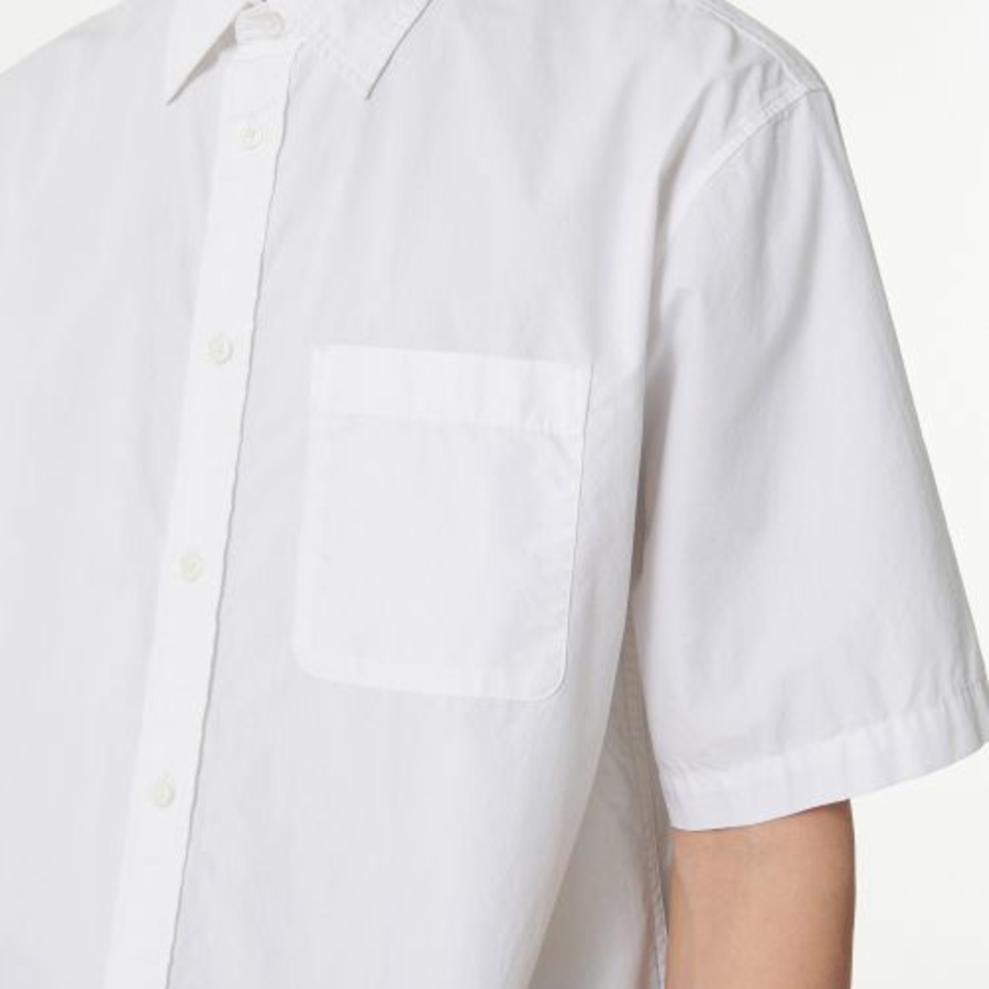 Musinsa Standard Relaxed Washed Poplin Short Sleeve Shirt – White