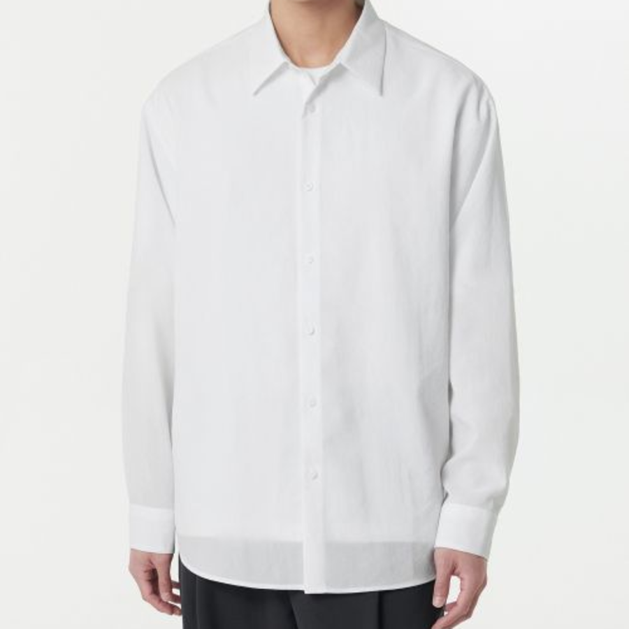 Musinsa Standard Relaxed Linen-Like Shirt – White