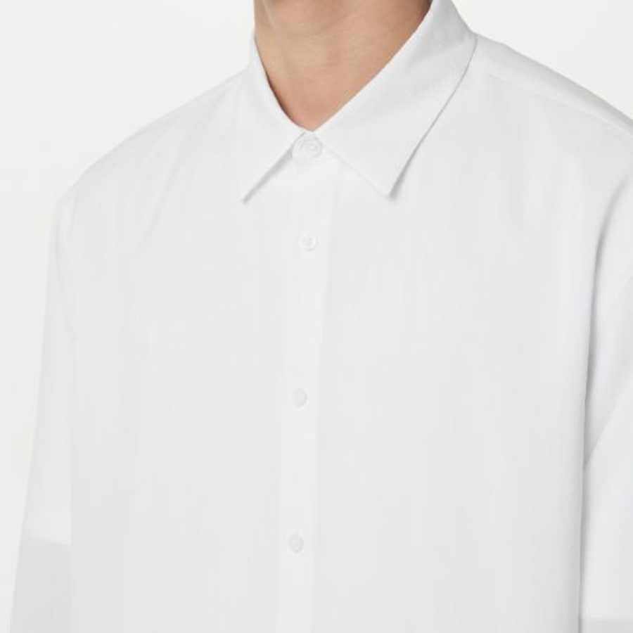 Musinsa Standard Relaxed Linen-Like Shirt – White