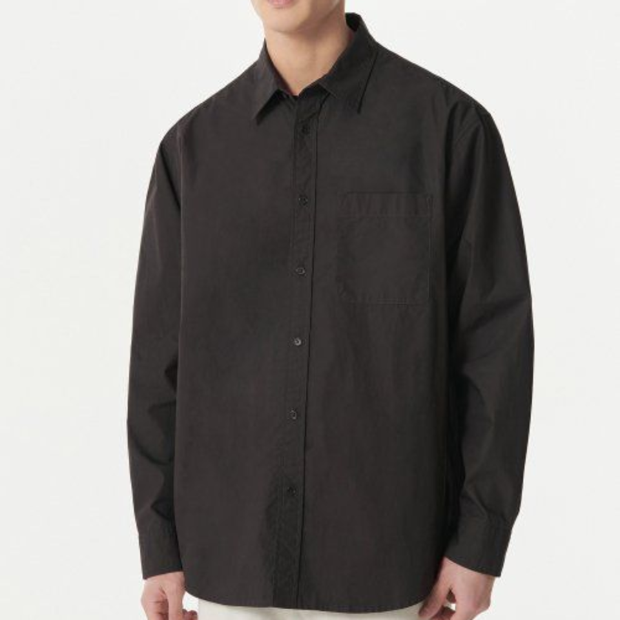Musinsa Standard Relaxed Washed Poplin Shirt – Gunmetal