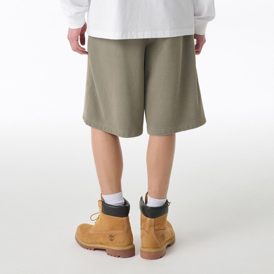 Pigment One-Tuck Bermuda Sweat Pants [Khaki]