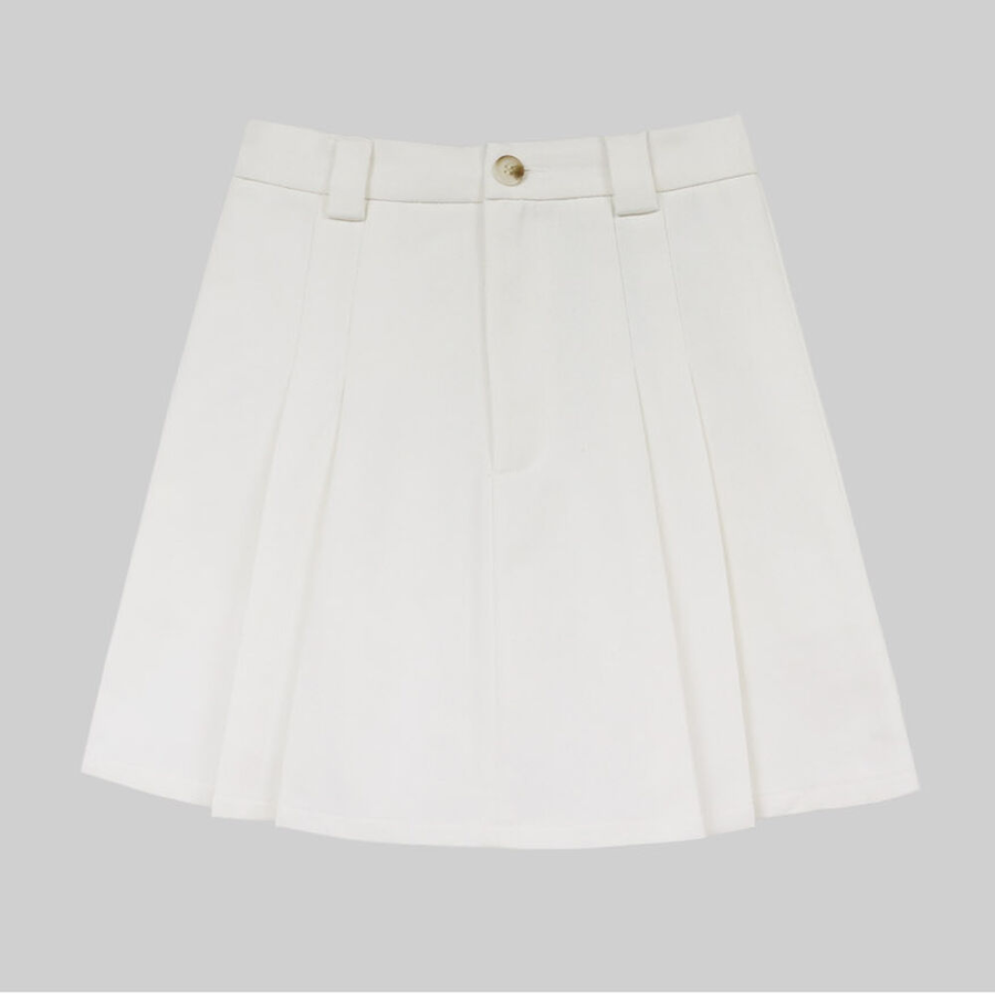 Многослойная мини-юбка-шорты с защипами в стиле old money