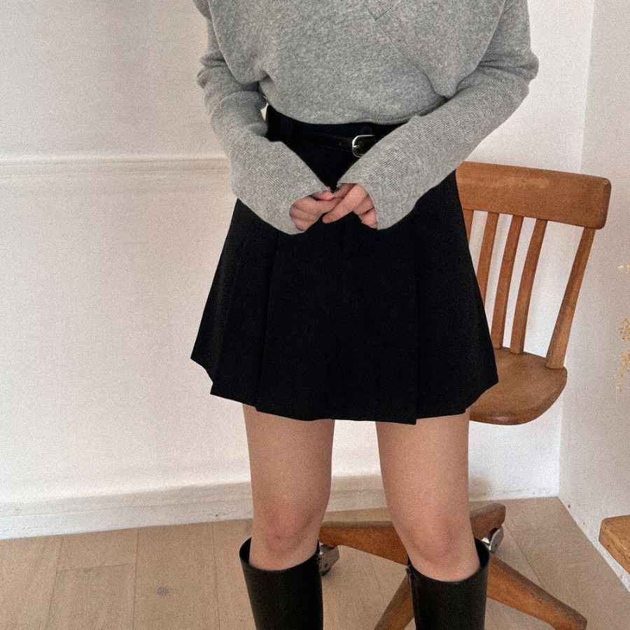 Многослойная мини-юбка-шорты с защипами в стиле old money