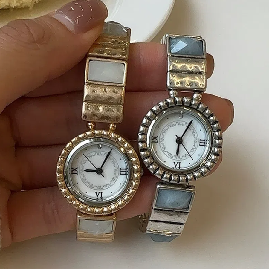 Gold-Tone Silver Antique Vintage Bold Women’s Wristwatch Bracelet — женские наручные часы с браслетом в винтажном стиле в сочетании золотистого и серебристого оттенков