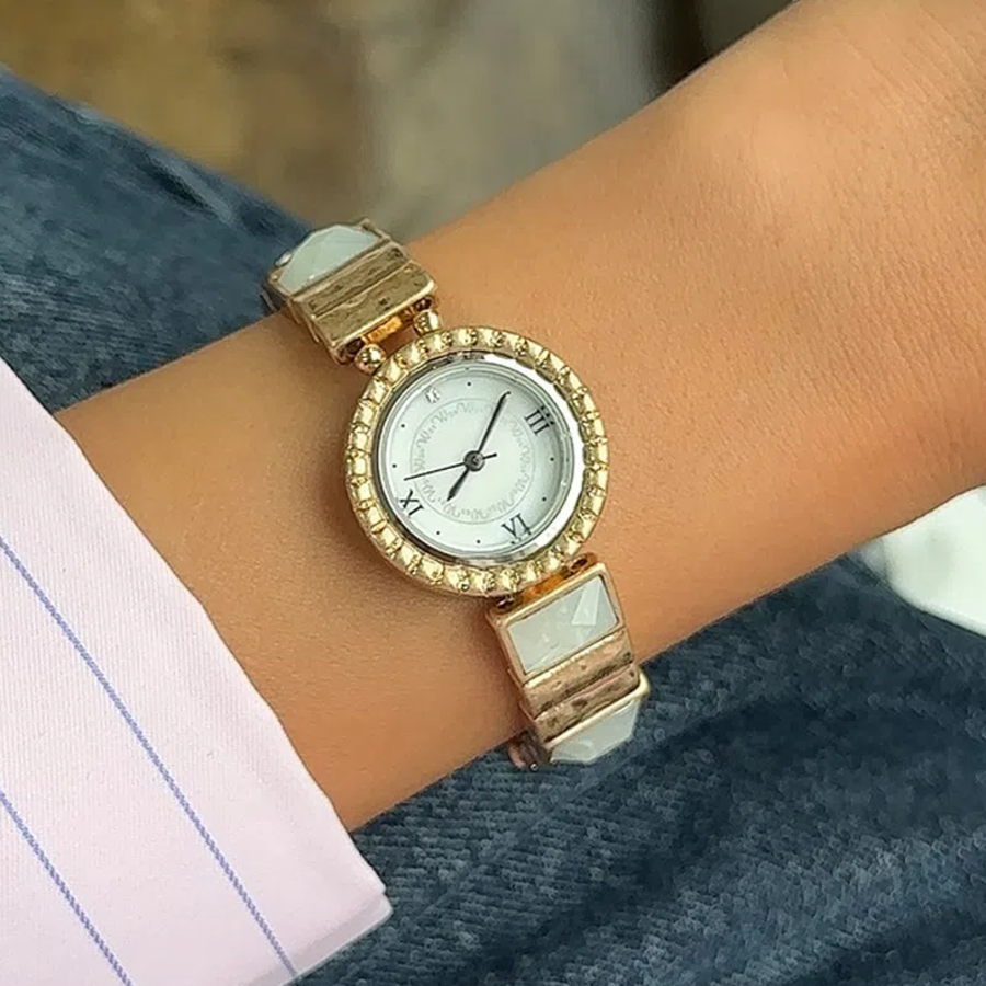 Gold-Tone Silver Antique Vintage Bold Women’s Wristwatch Bracelet — женские наручные часы с браслетом в винтажном стиле в сочетании золотистого и серебристого оттенков