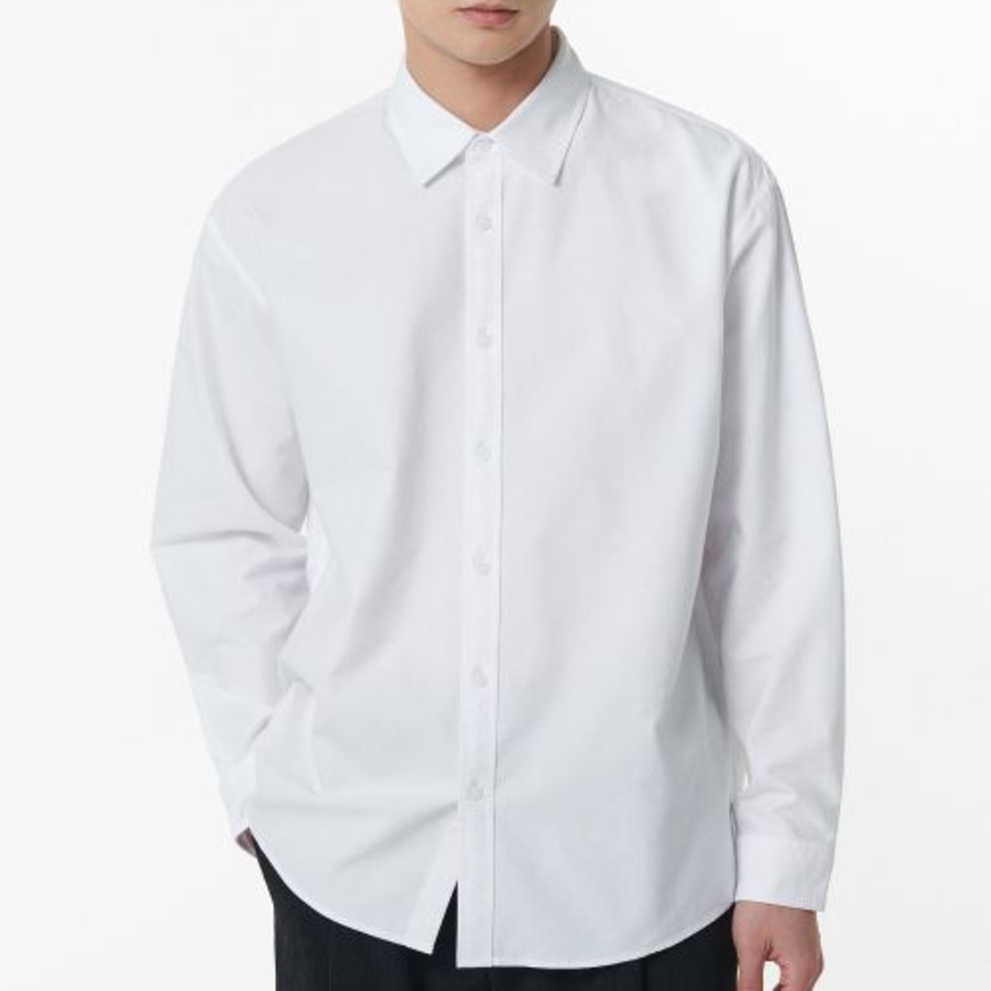 Musinsa Standard Relaxed Fit Oxford Shirt (Non-Pocket) – White
