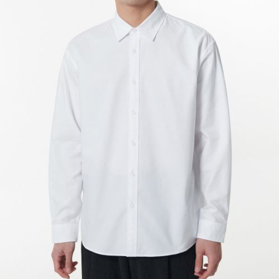 Musinsa Standard Relaxed Fit Oxford Shirt (Non-Pocket) – White