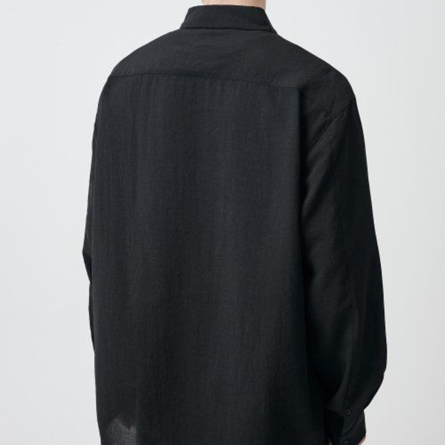 Musinsa Standard Relaxed Linen-Like Shirt – Black