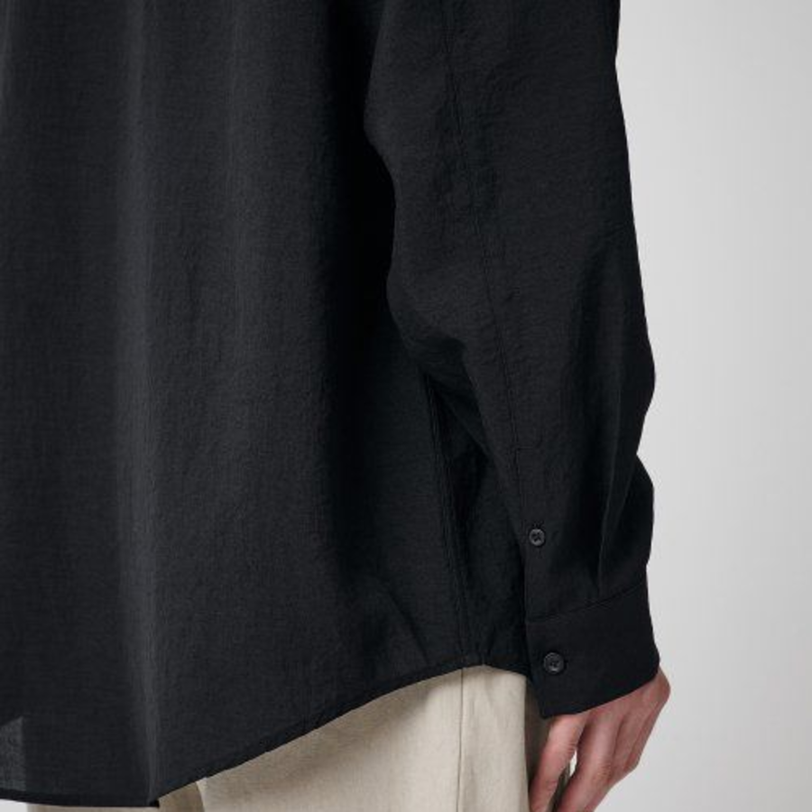 Musinsa Standard Relaxed Linen-Like Shirt – Black