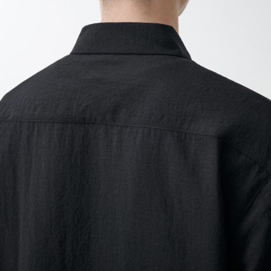 Musinsa Standard Relaxed Linen-Like Shirt – Black