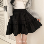 Мини-юбка с воланами и принтом в горох