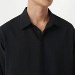 Musinsa Standard Relaxed Linen-Like Tunic Shirt – Black