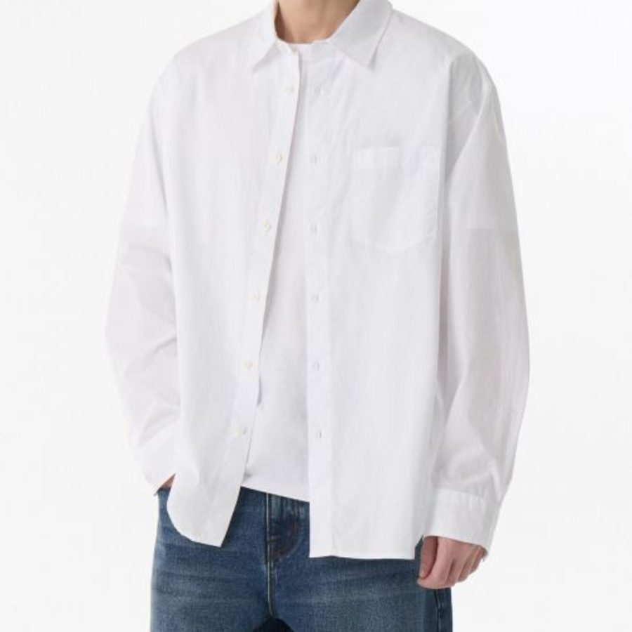 Musinsa Standard Relaxed Soft Poplin Shirt – White