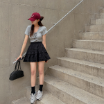 Мини-юбка с воланами и встроенными шортами