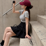 Мини-юбка с воланами и встроенными шортами