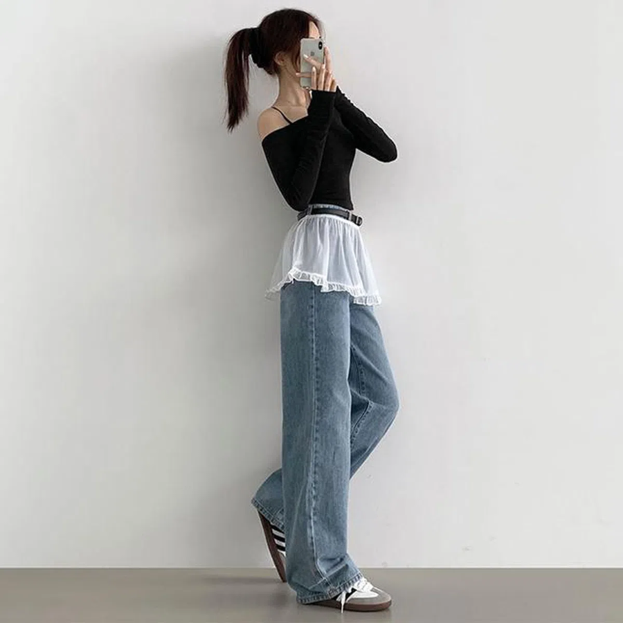 Многослойная полупрозрачная юбка с фестонами и эластичным поясом