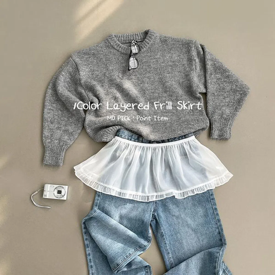 Многослойная полупрозрачная юбка с фестонами и эластичным поясом