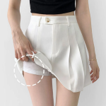 Мини-юбка-шорты А-силуэта с внутренними пуговицами