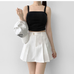 Мини-юбка-шорты А-силуэта с внутренними пуговицами