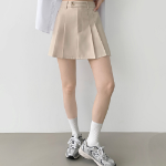 Мини-юбка-шорты А-силуэта с внутренними пуговицами