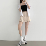 Мини-юбка-шорты А-силуэта с внутренними пуговицами