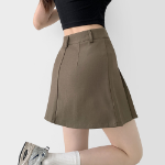 Мини-юбка-шорты А-силуэта с внутренними пуговицами