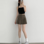 Мини-юбка-шорты А-силуэта с внутренними пуговицами