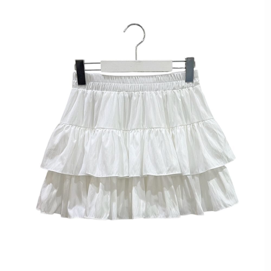 Мини-юбка с фестонами и каскадными воланами