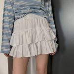 Мини-юбка с фестонами и каскадными воланами