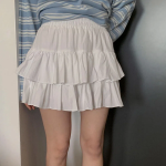 Мини-юбка с фестонами и каскадными воланами