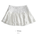 Мини-юбка-шорты с кружевом и высокой посадкой А-силуэта