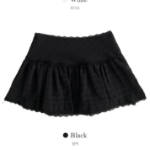 Мини-юбка-шорты с кружевом и высокой посадкой А-силуэта