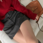 Мини-юбка-шорты в полоску с эластичным поясом