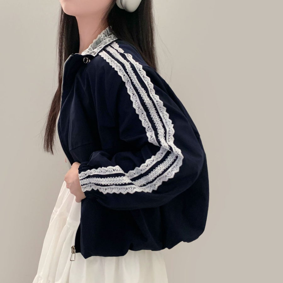 Мини-юбка с кружевом и каскадными воланами