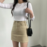 Базовая мини-юбка с высокой посадкой и встроенными шортами