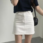 S-Слоновая кость-Мини юбки