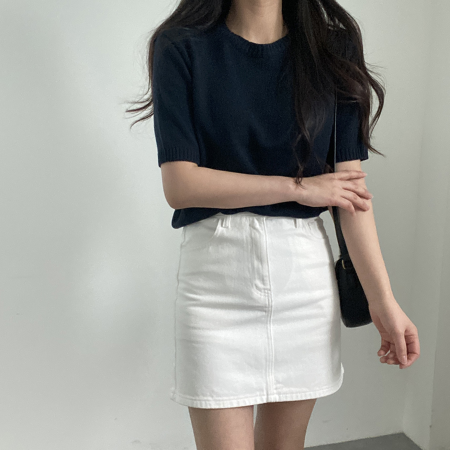 Базовая мини-юбка с высокой посадкой и встроенными шортами