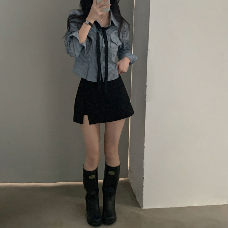 Мини-юбка с запахом A-силуэта