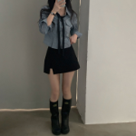 Мини-юбка с запахом A-силуэта