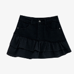 Микро-мини юбка с оборками и эффектом потертостей