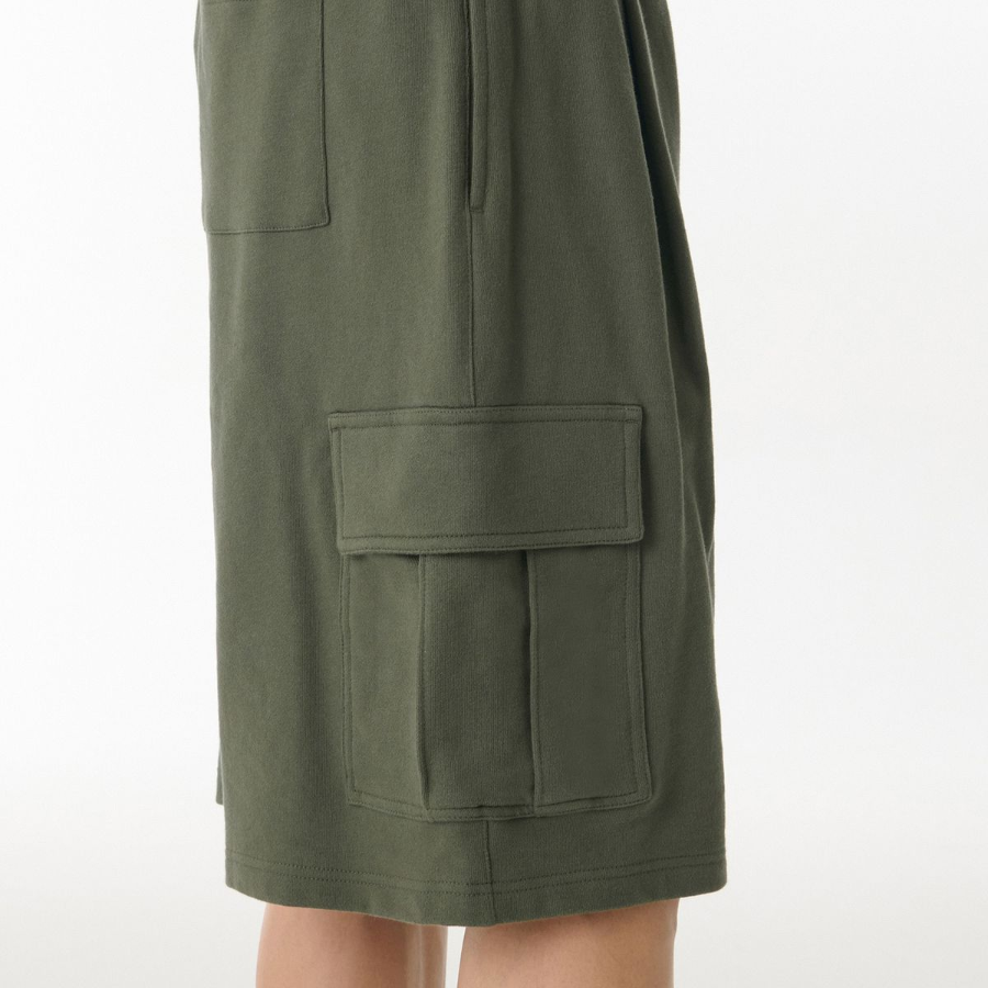 One-Tuck Cargo Bermuda Sweat Pants [Khaki]