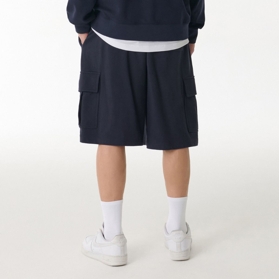 One-Tuck Cargo Bermuda Sweat Pants [Navy]